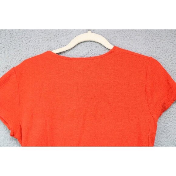 Madewell Orange Short Sleeve Wrap Top-Size Medium-Tie Front - Picture 10 of 10